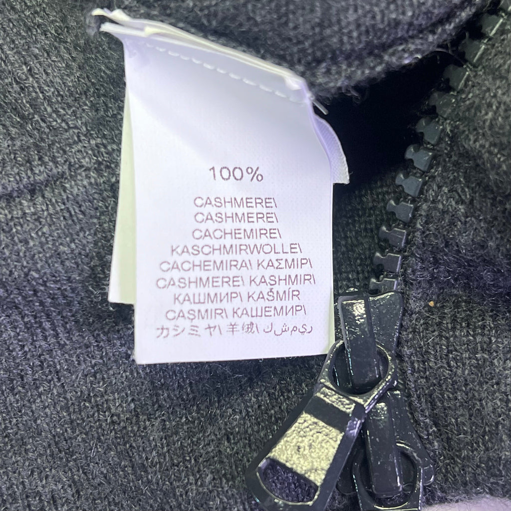 BRUNELLO CUCINELLI Mid Sleeve Cashmere Sweater Flower Detail Women's Sz L Grey