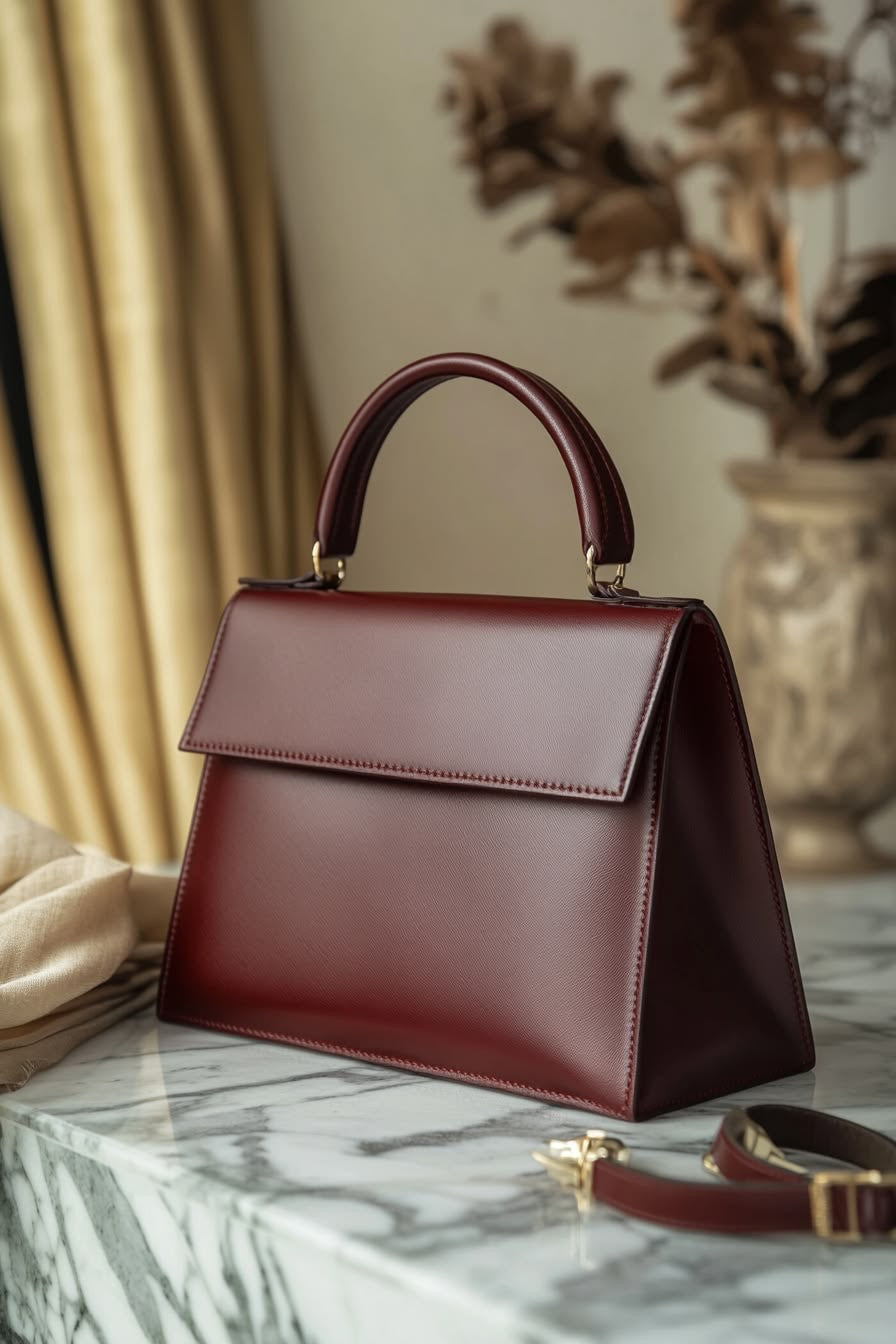 Chic Burgundy Leather Bags for women